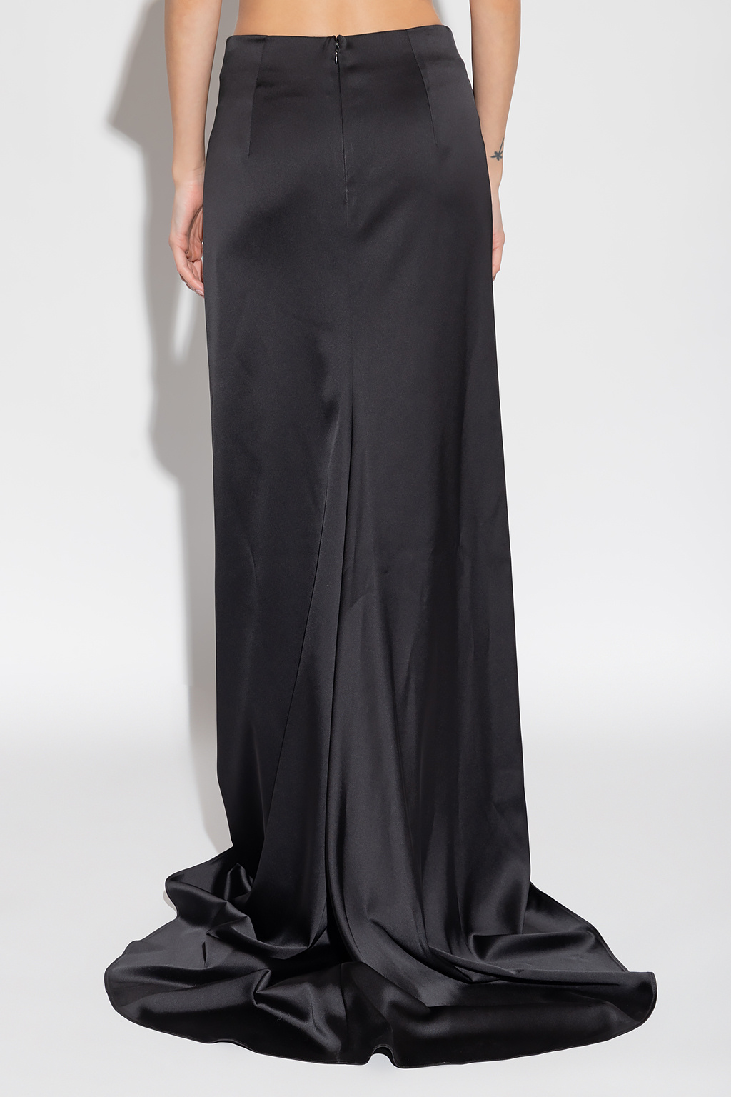 Black Satin skirt with train Balenciaga